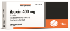 IBUXIN 400 mg tabl, kalvopääll 10 fol